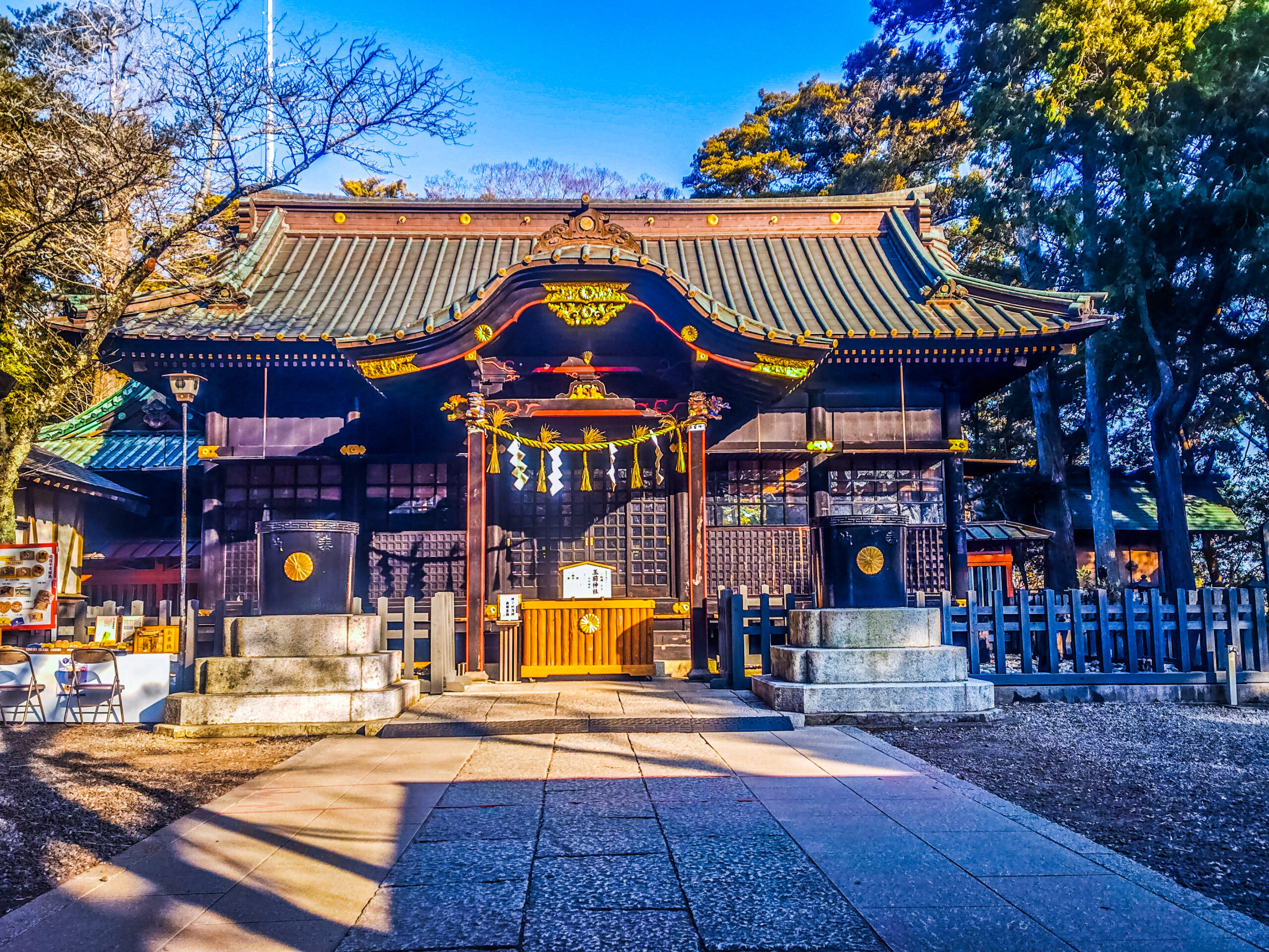 千葉県一宮町 玉前神社の拝殿(ご来光の道の起点とされる神社)