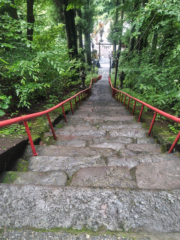 昇ってきた急勾配の足跡を振り返る。自分で自分をほめてやりたくなる