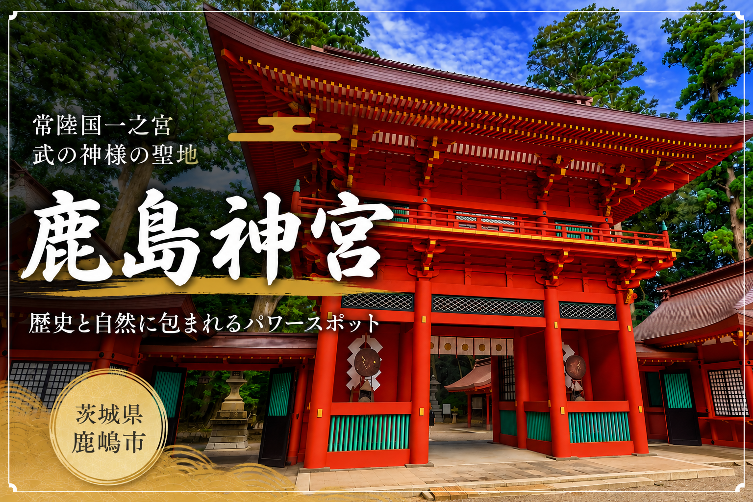 鹿島神宮の朱色の楼門｜茨城県鹿嶋市