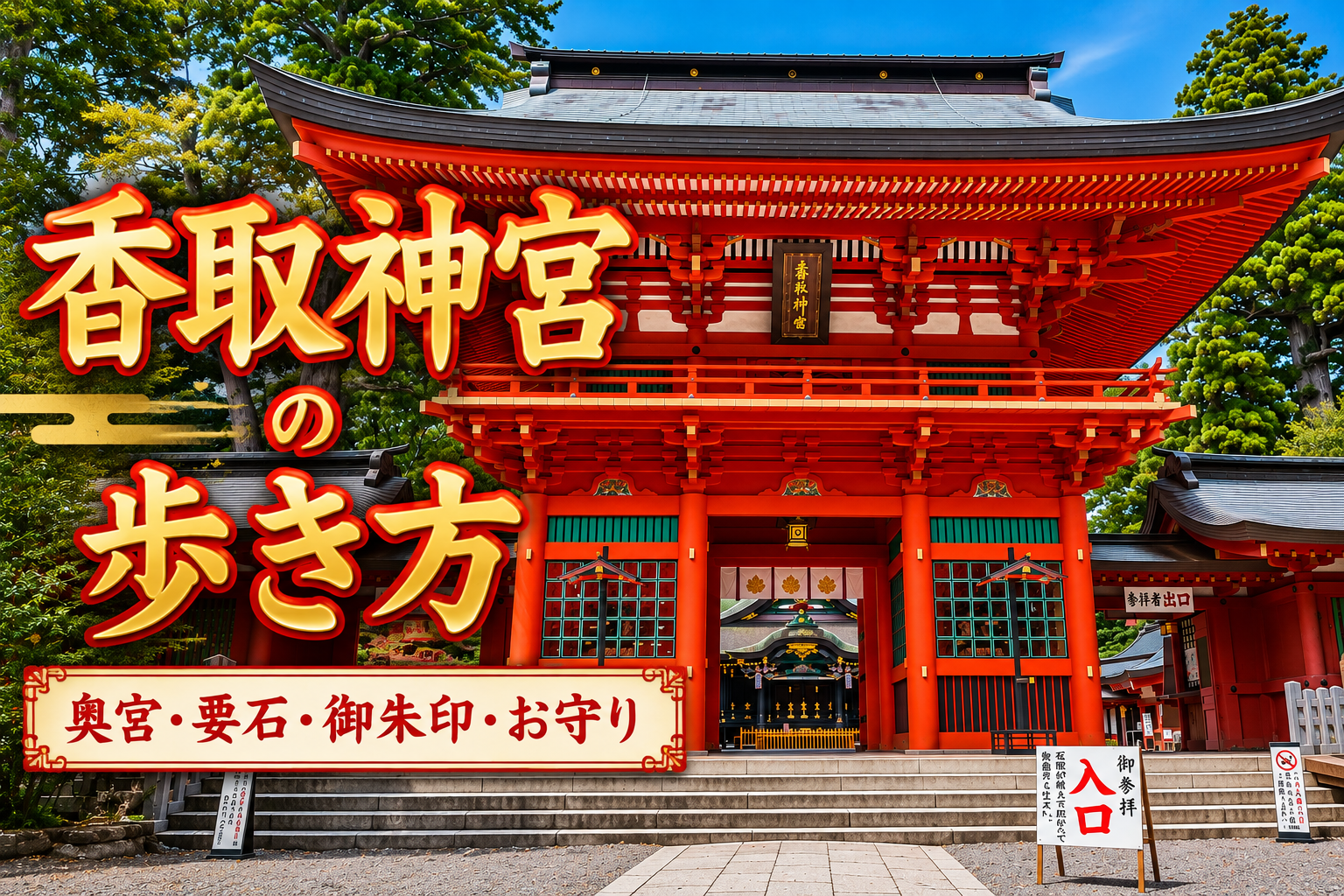 香取神宮の楼門｜奥宮・要石・御朱印・お守りを巡る歩き方