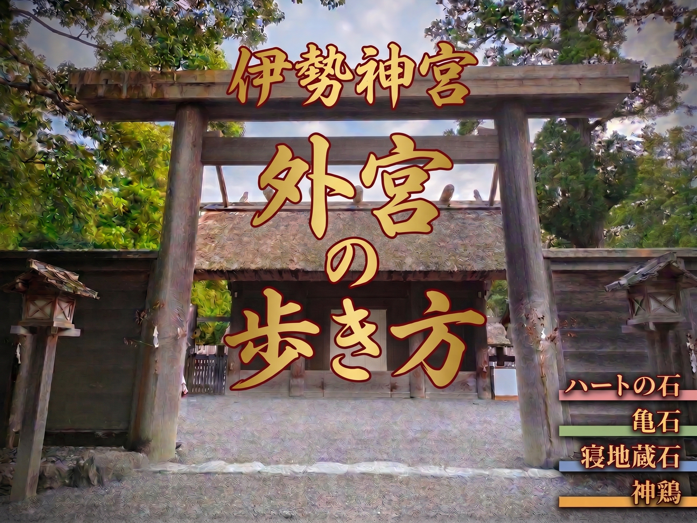伊勢神宮 外宮の歩き方｜ハート石・亀石・寝地蔵石・神鶏を巡る