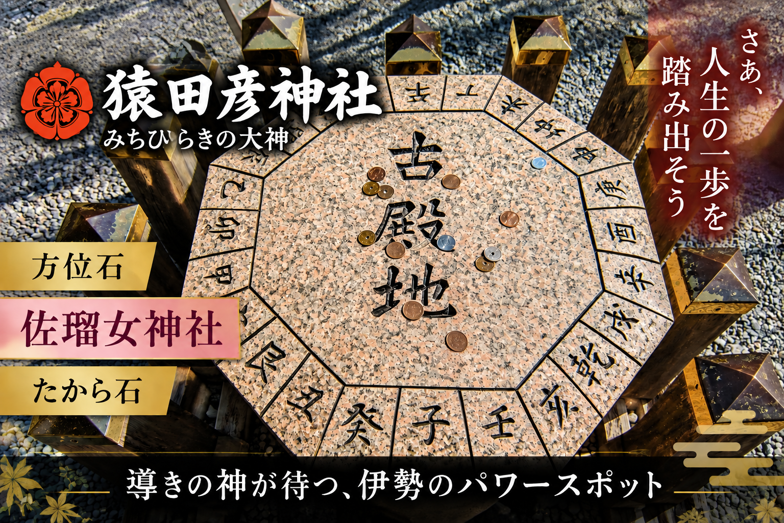猿田彦神社の方位石｜佐瑠女神社とたから石を巡る伊勢のパワースポット